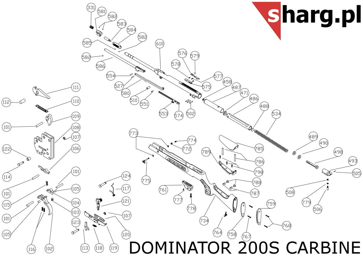 Śruba kontrująca mocująca osadę do Hatsan MOD 55S-155, Dominator 200, Proxima (774)