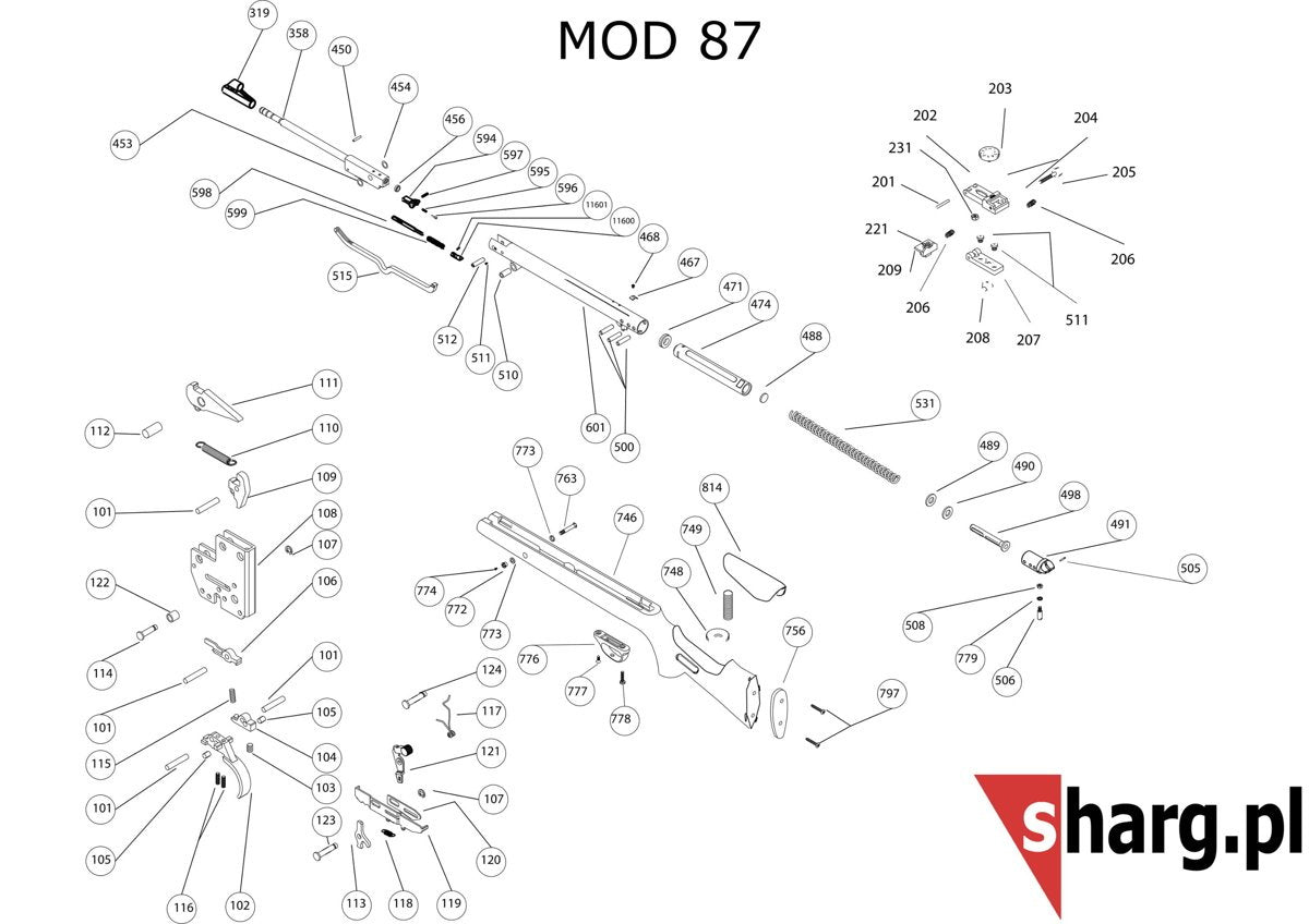 Śruba kontrująca mocująca osadę do Hatsan MOD 55S-155, Dominator 200, Proxima (774)
