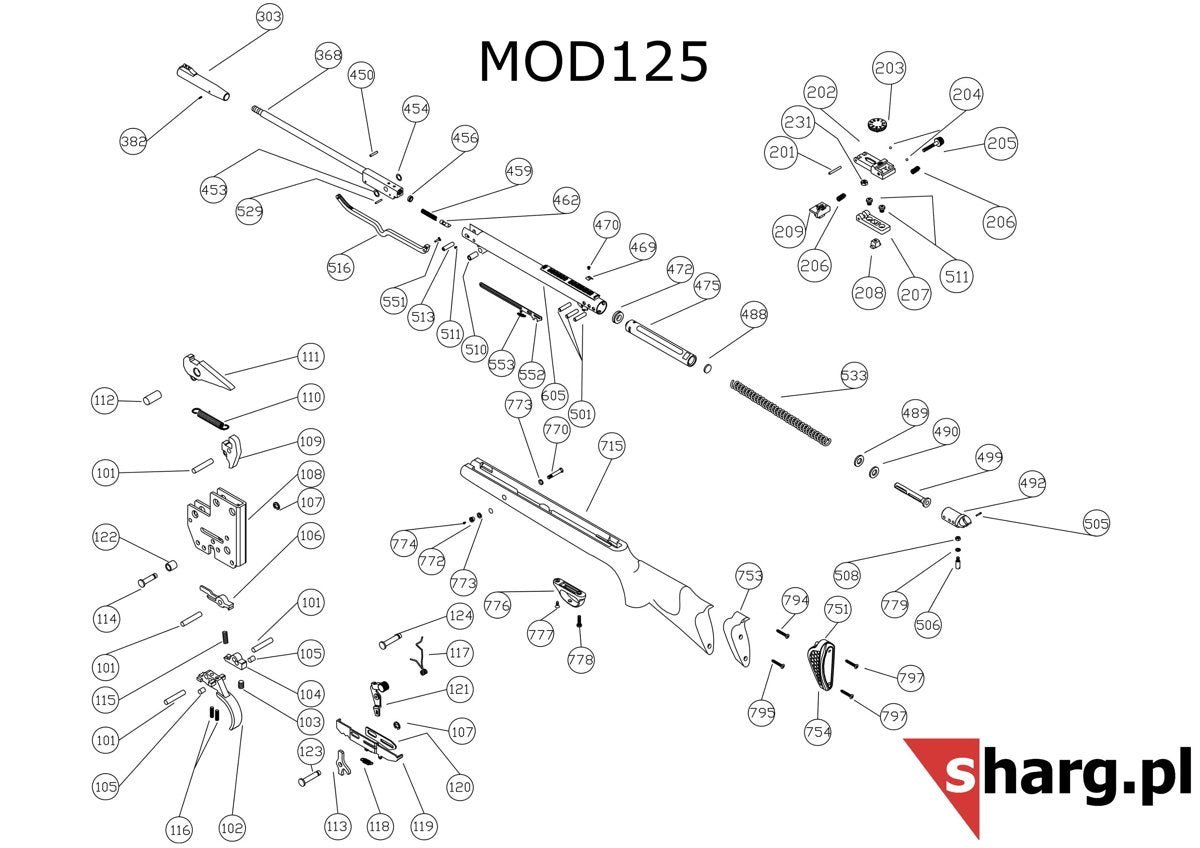 Osada polimer do wiatrówki Hatsan MOD 125 (715)