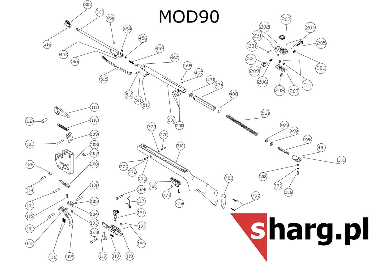 Osłona spustu do Hatsan MOD 80, 85, 90 (760)