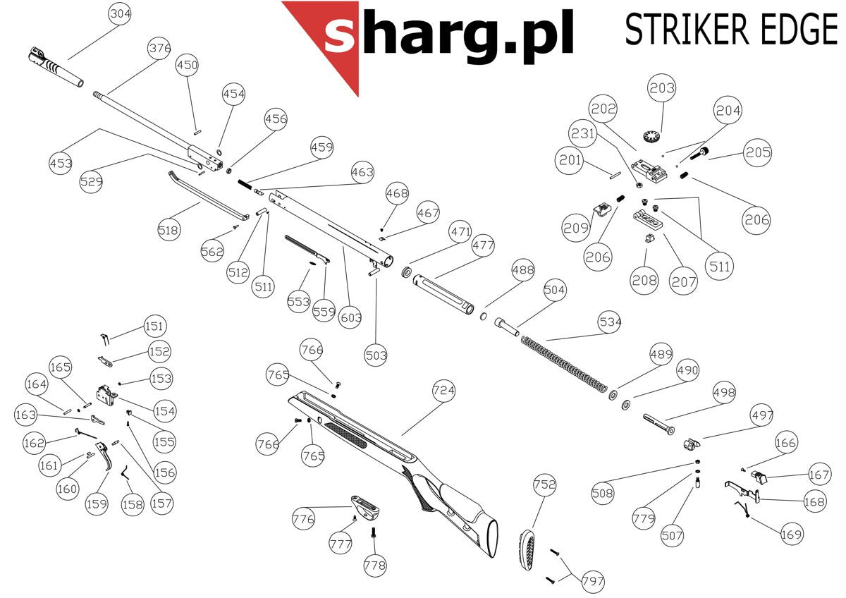 Prowadnica dźwigni do wiatrówki Hatsan Striker (559)