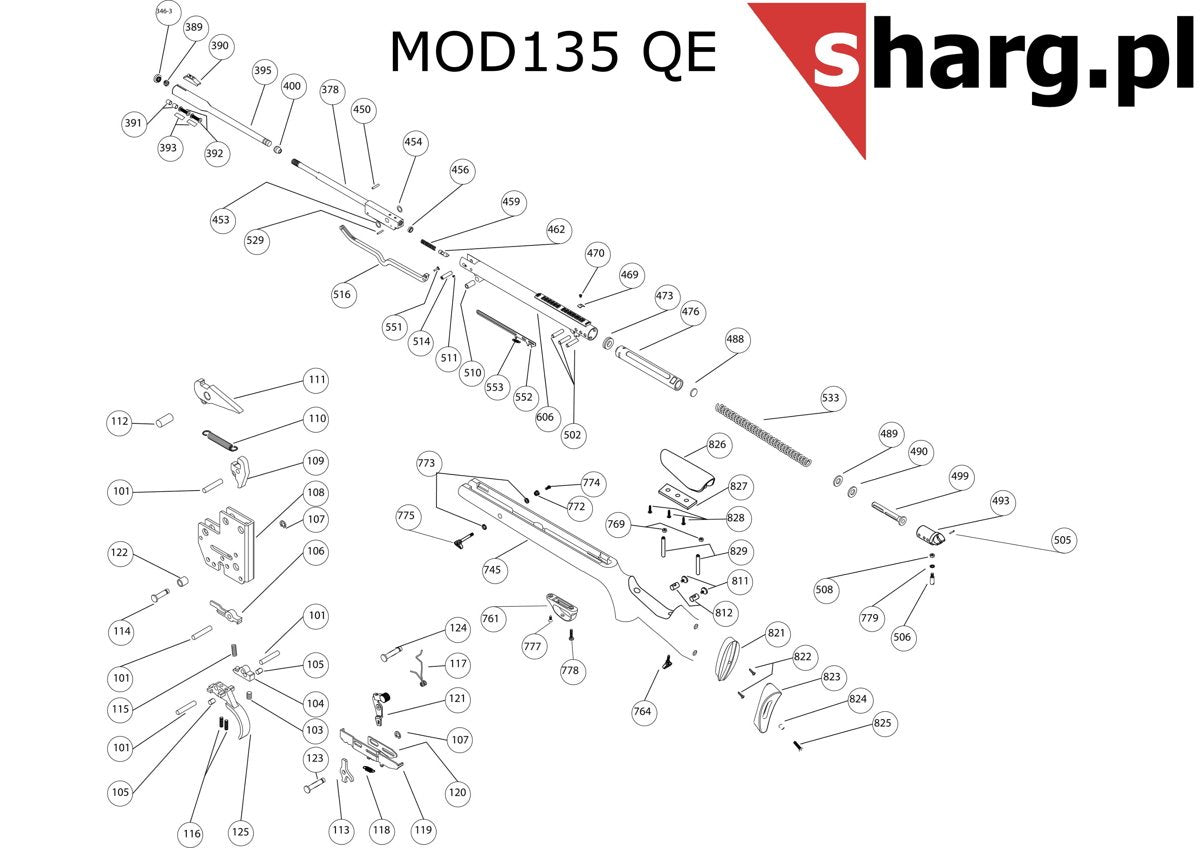 Spring of the fuse air gun Hatsan MOD 33 - Torpedo 155, Dominator 200, Proxima (117