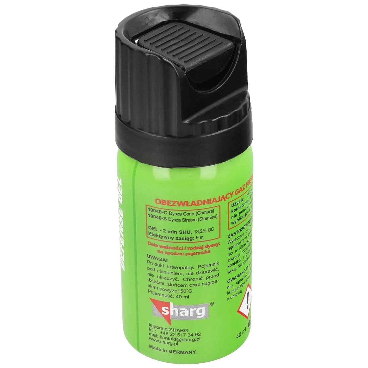 Sharg Defence Green Gel Pepper Spray 2mln SHU, 40ml Cone (10040-C)