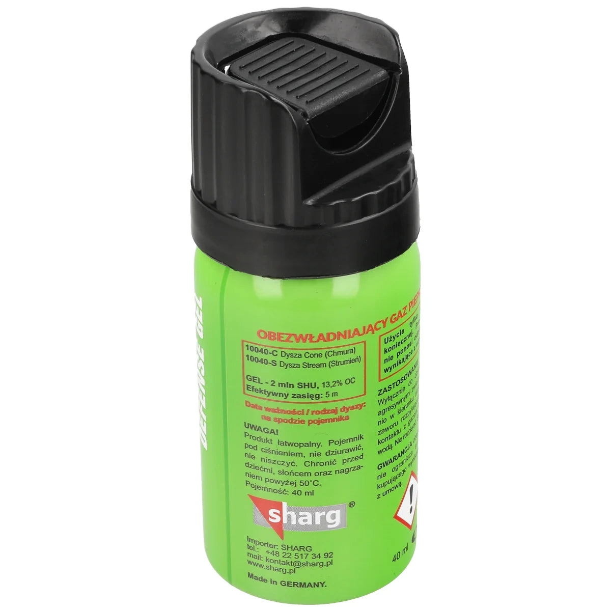 Sharg Defence Green Gel Pepper Spray 2mln SHU, 40ml Cone (10040-C)