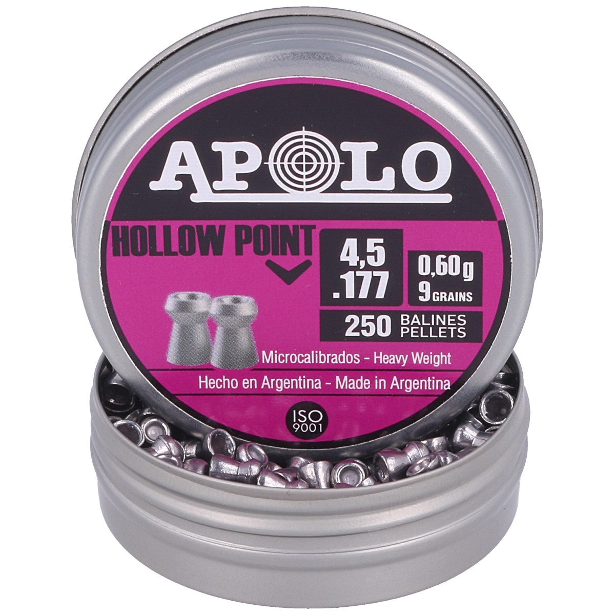 Apolo Hollow Point AirGun Pellets .177 / 4.5 mm, 250 pcs 0.60g/9.0gr (19201)