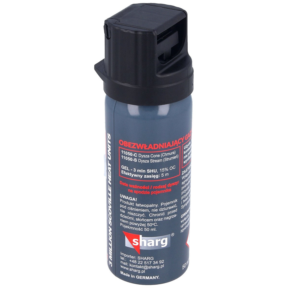 Sharg Graphite Gel 3mln SHU Pepper Spray, Stream 50ml (11050-S)