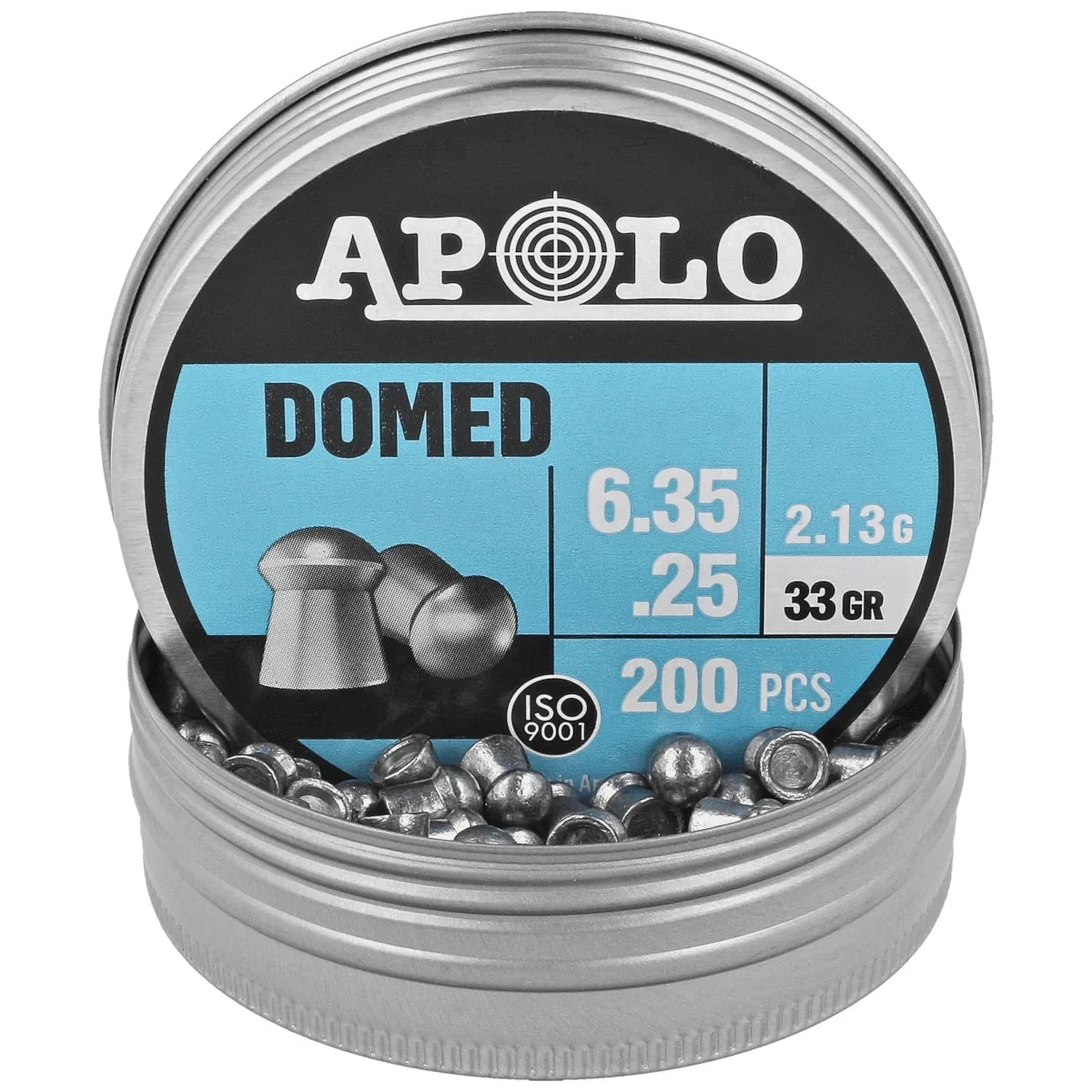 Apolo Domed AirGun Pellets .25/6.35 mm, 200 pcs 2.13g/33.0gr (19912)