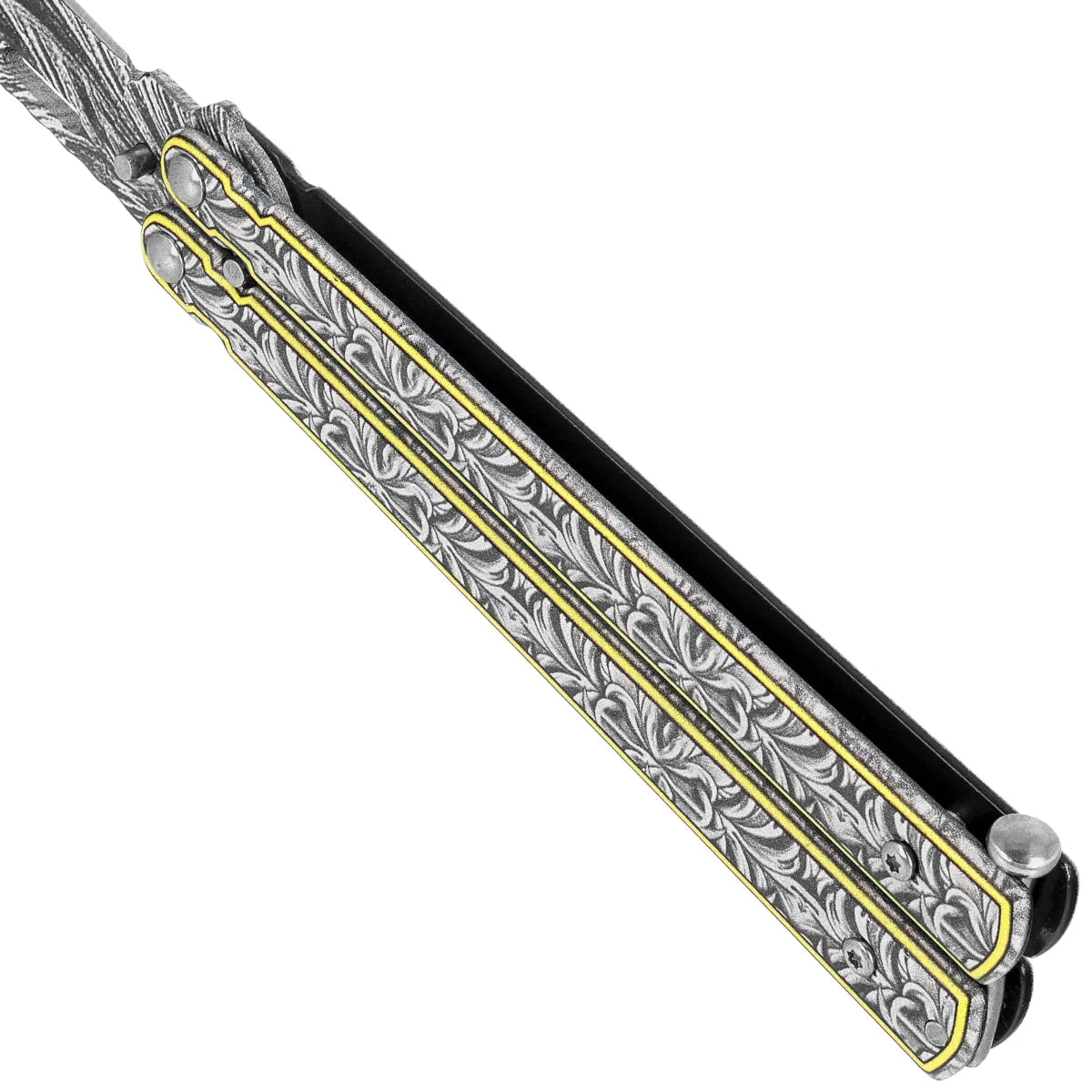 Martinez Albainox Classic Damask Balisong Knife Stainless Steel, Damascus Pattern 3Cr13MoV (02236)