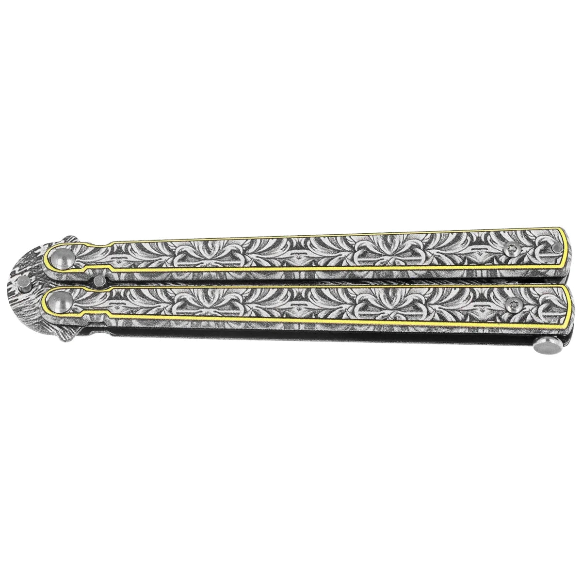 Martinez Albainox Classic Damask Balisong Knife Stainless Steel, Damascus Pattern 3Cr13MoV (02236)