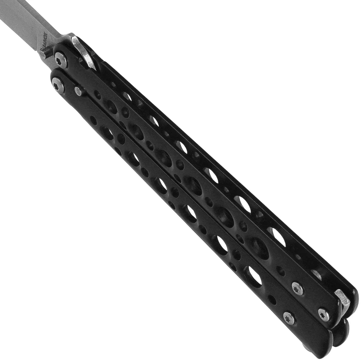 Martinez Albainox Balisong Knife Black Steel, Satin 3Cr13Mov (02213)