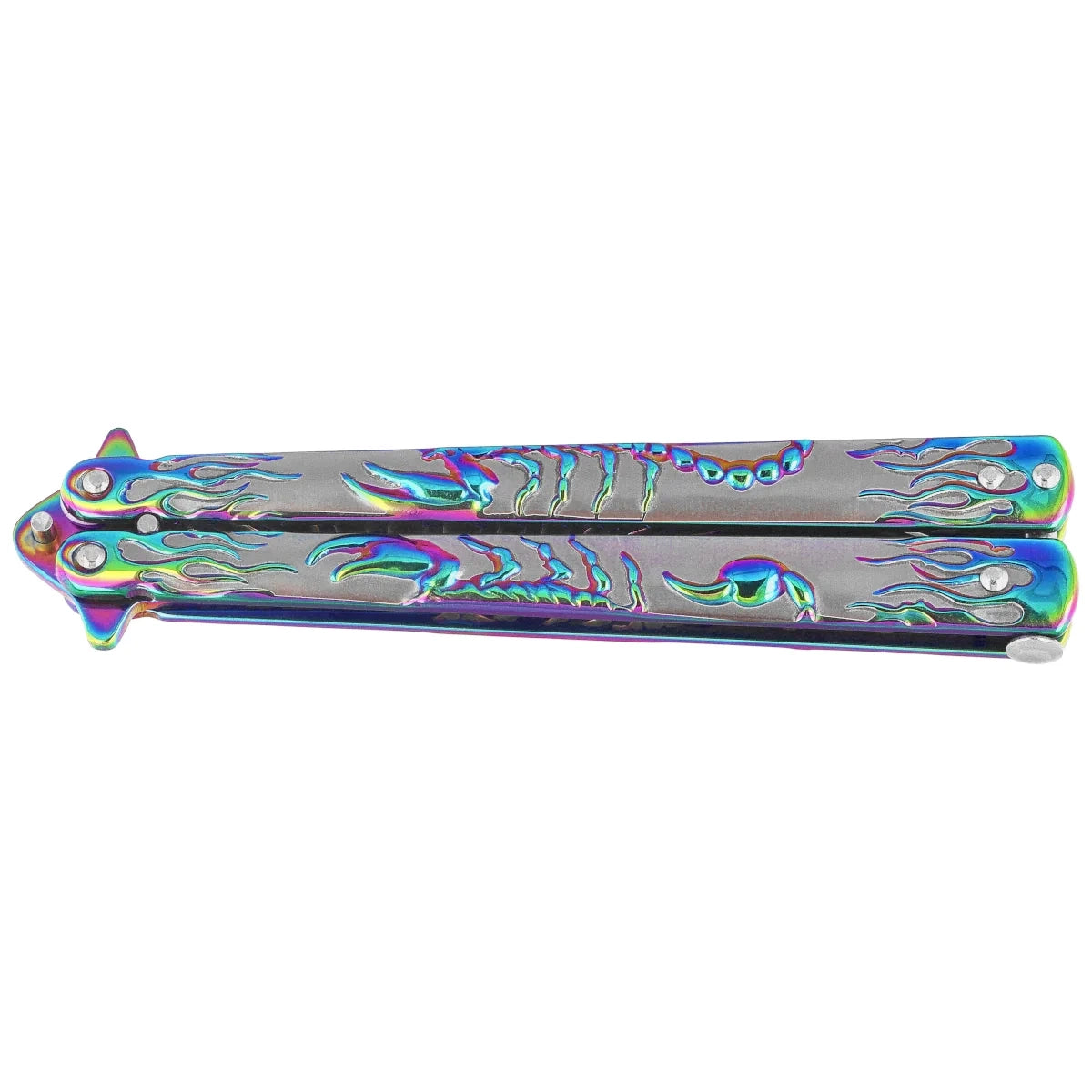Martinez Albainox Balisong Knife Scorpion Rainbow, Rainbow 3Cr13Mov (02280)