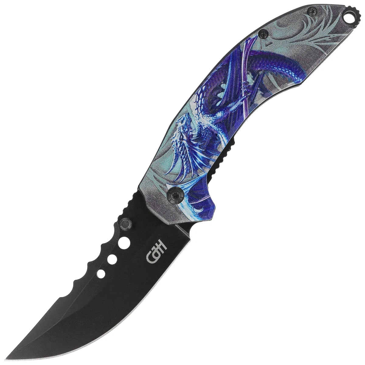 Herbertz Knife 3D Dragon Aluminum, Black 420 (10000367)