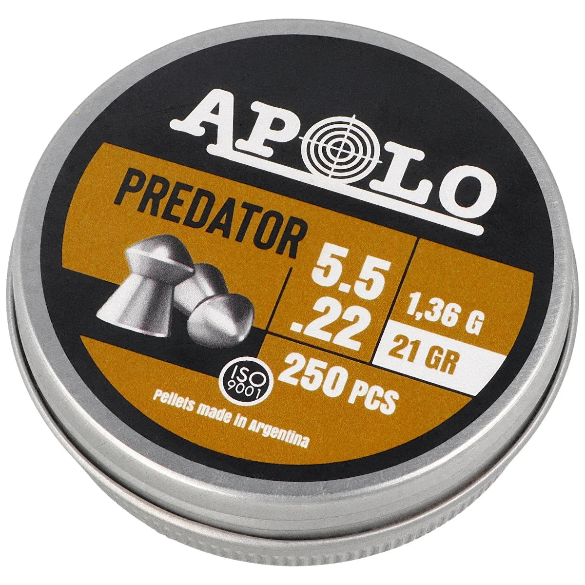 Apolo Predator 5.5 mm Pellets, 250 pcs. 1.36 g/21.0 gr (19953)