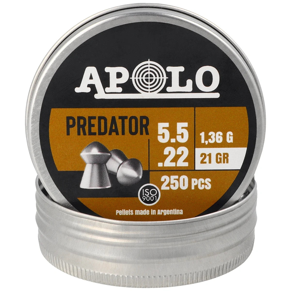 Apolo Predator 5.5 mm Pellets, 250 pcs. 1.36 g/21.0 gr (19953)