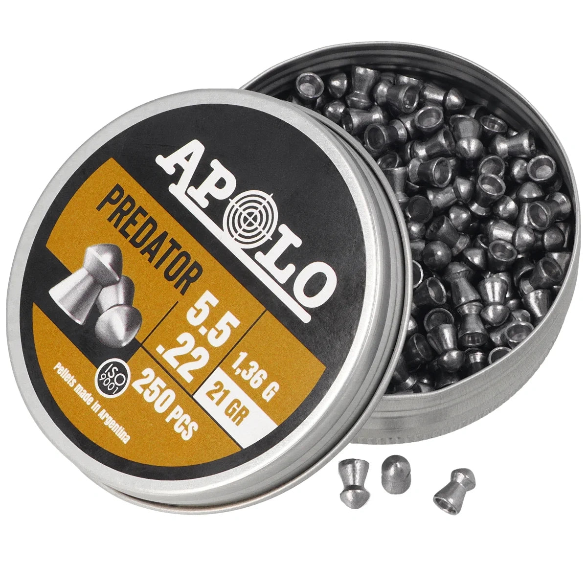 Apolo Predator 5.5 mm Pellets, 250 pcs. 1.36 g/21.0 gr (19953)