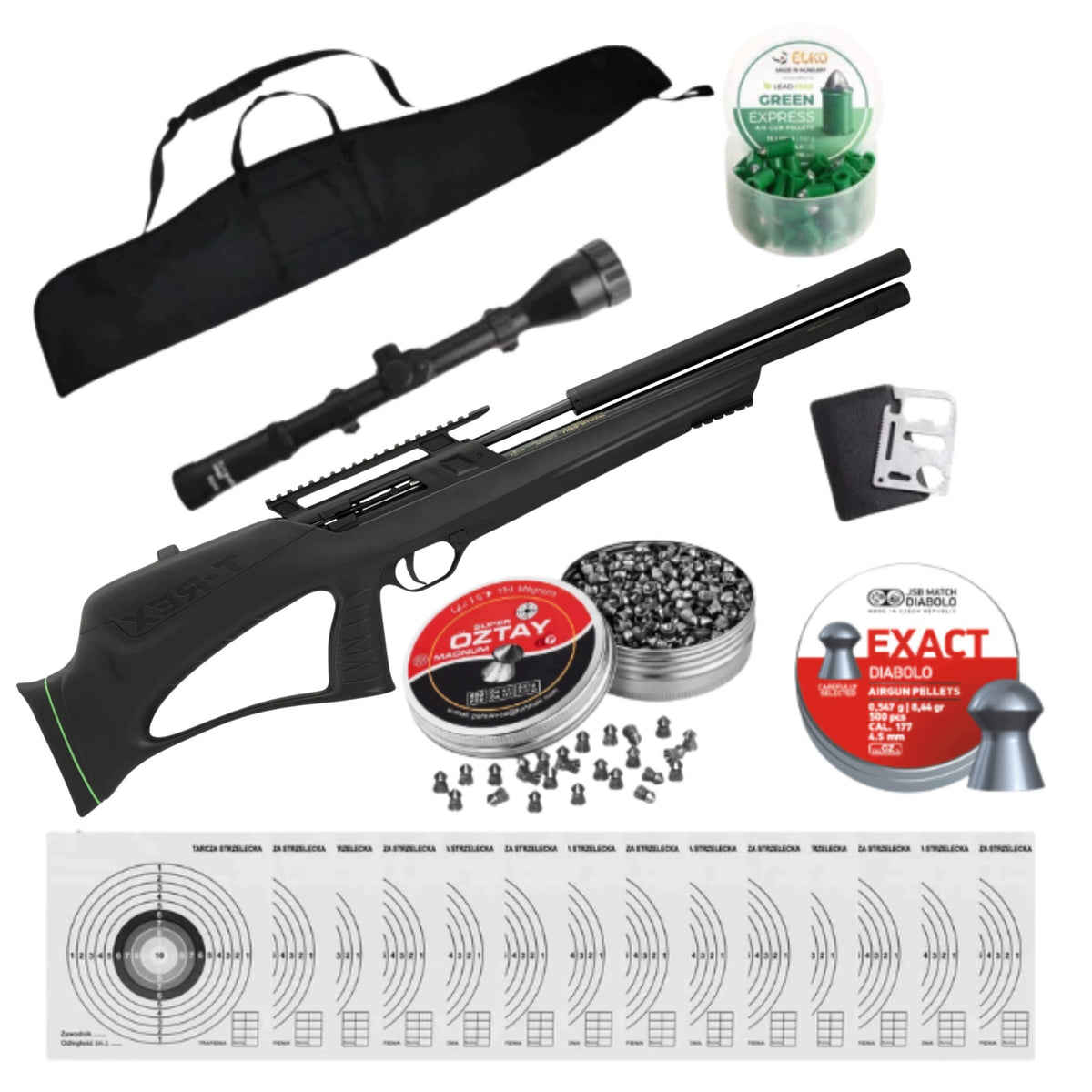 Wiatrówka pneumatyczna T-REX BULLPUP karabinek PCP na śrut 6,35 mm Snowpeak
