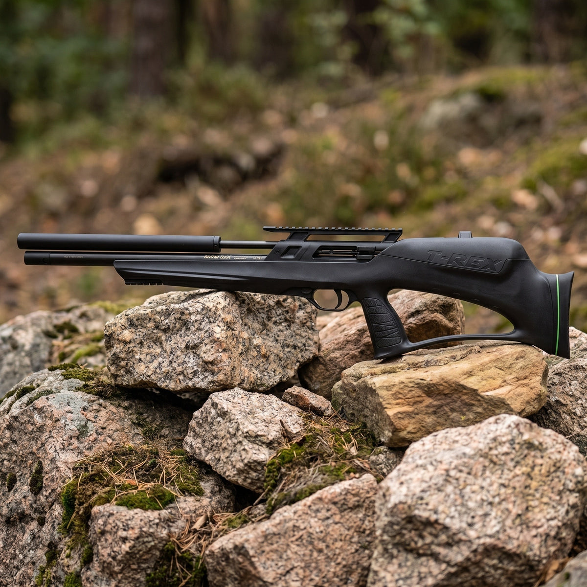 Wiatrówka pneumatyczna T-REX BULLPUP karabinek PCP na śrut 6,35 mm Snowpeak
